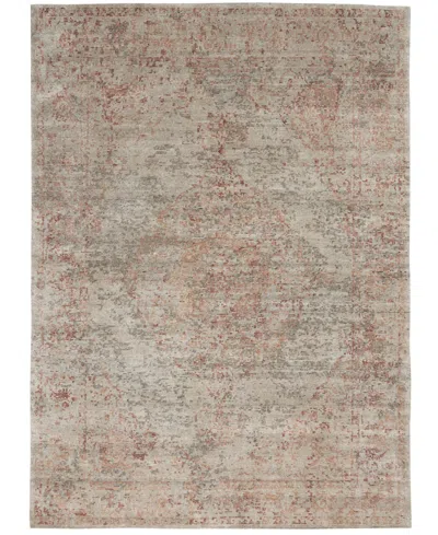 Nourison Home Lucent Lcn07 Silver And Red 5'6" X 7'6" Area Rug