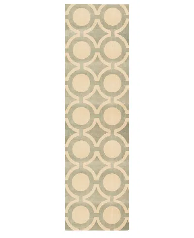 Nourison Home Luminance Lum01 Cream And Gray 2'3" X 8' Runner Rug In Multi
