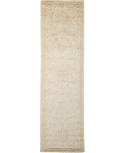 Nourison Home Luminance Lum04 Cream And Mint 2'3" X 8' Runner Rug