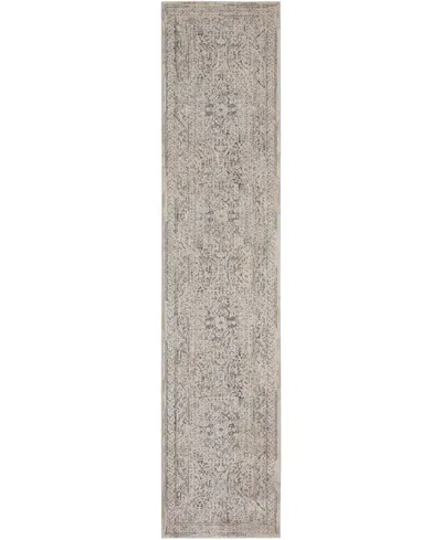 Nourison Home Lynx Lnx01 2'3"x10' Runner Area Rug In Ivory,gray