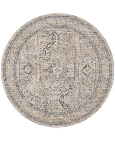 Nourison Home Lynx Lnx01 7'10"x7'10" Round Area Rug In Ivory,gray