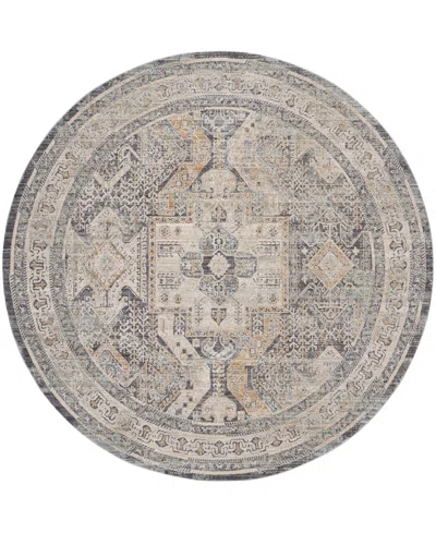 Nourison Home Lynx Lnx01 7'10"x7'10" Round Area Rug In Ivory,gray