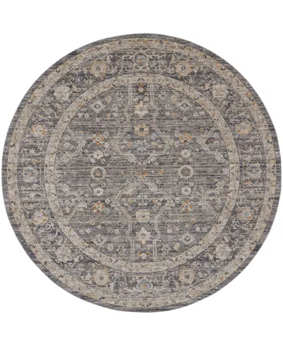 Nourison Home Lynx Lnx03 7'10"x7'10" Round Area Rug In Slate