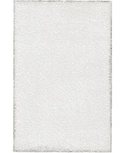 Nourison Home Malibu Shag Msg01 3'x5' Area Rug In Silver