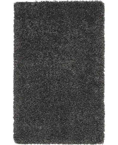 Nourison Home Malibu Shag Msg01 3'x5' Area Rug In Slate