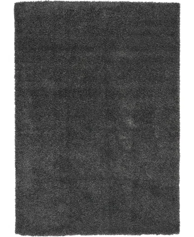 Nourison Home Malibu Shag Msg01 6'7"x9'6" Area Rug In Slate