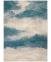 Nourison Home Maxell Mae06 5'3"x7'3" Area Rug In Ivory,teal