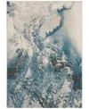 Nourison Home Maxell Mae08 3'10"x5'10" Area Rug In Ivory,teal