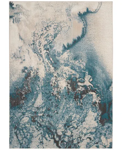Nourison Home Maxell Mae08 5'3"x7'3" Area Rug In Ivory,teal