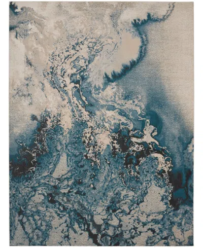 Nourison Home Maxell Mae08 7'10"x10'6" Area Rug In Ivory,teal