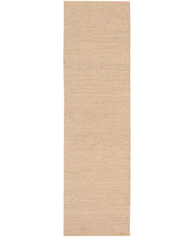 Nourison Home Natural Jute Njt01 2'3"x8' Runner Area Rug In Beige
