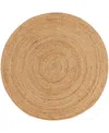 Nourison Home Natural Jute Njt03 5'x5' Round Area Rug In Taupe