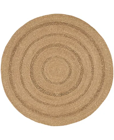 Nourison Home Natural Seagrass Nsg01 4'x4' Round Area Rug In Taupe