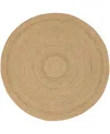 Nourison Home Natural Seagrass Nsg01 6'x6' Round Area Rug In Taupe