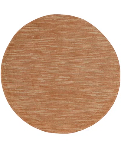 Nourison Home Nourison Essentials Nre01 8'x8' Round Outdoor Area Rug In Rust
