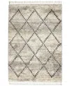 Nourison Home Oslo Shag Osl01 Ivory And Gray 4' X 6' Area Rug In Multi