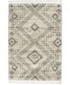 Nourison Home Oslo Shag Osl02 Ivory And Gray 4' X 6' Area Rug In Multi