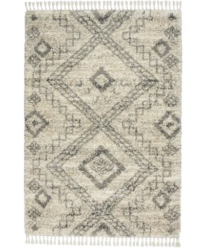 Nourison Home Oslo Shag Osl02 Ivory And Gray 7'10" X 10'6" Area Rug In Multi