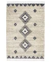 Nourison Home Oslo Shag Osl03 Ivory And Blue 4' X 6' Area Rug In Multi