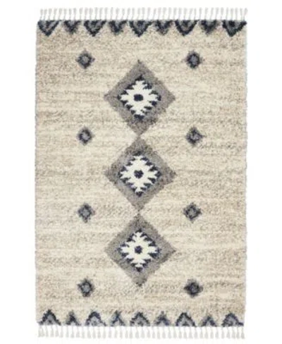 Nourison Home Oslo Shag Osl03 Ivory Blue Rug In Neutral
