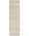 Nourison Home Palermo Pmr03 Beige And Gray 2'2" X 7'6" Runner Rug In Beige,gray