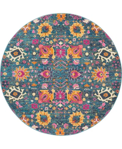 Nourison Home Passion Psn01 5'x5' Round Area Rug In Denim