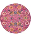 Nourison Home Passion Psn01 5'x5' Round Area Rug In Fuchsia