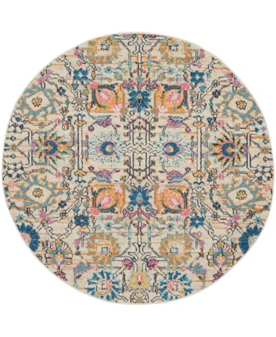 Nourison Home Passion Psn01 5'x5' Round Area Rug In Ivory