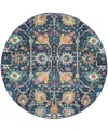 Nourison Home Passion Psn01 5'x5' Round Area Rug In Navy