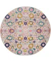 Nourison Home Passion Psn01 5'x5' Round Area Rug In Silver