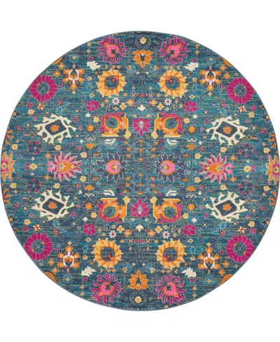 Nourison Home Passion Psn01 8'x8' Round Area Rug In Denim