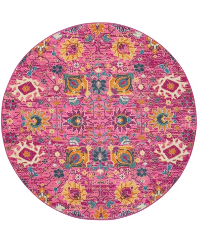 Nourison Home Passion Psn01 8'x8' Round Area Rug In Fuchsia