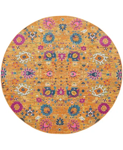 Nourison Home Passion Psn01 8'x8' Round Area Rug In Orange