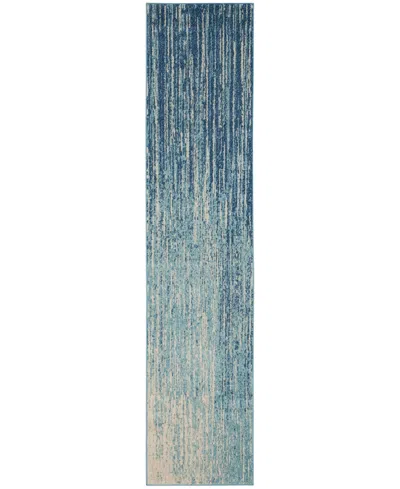 Nourison Home Passion Psn09 2'2"x10' Runner Area Rug In Navy,mist