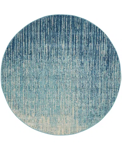 Nourison Home Passion Psn09 5'x5' Round Area Rug In Navy,mist