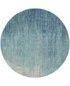 Nourison Home Passion Psn09 8'x8' Round Area Rug In Navy,mist