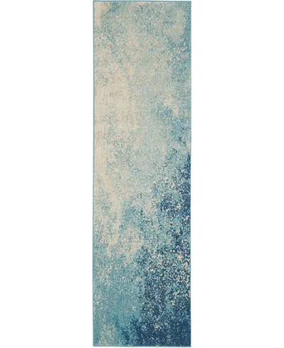 Nourison Home Passion Psn10 2'2"x10' Runner Area Rug In Navy,mist