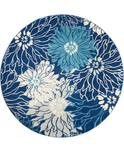 Nourison Home Passion Psn17 8'x8' Round Area Rug In Navy,ivory