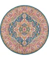 Nourison Home Passion Psn20 8'x8' Round Area Rug In Teal,multi