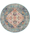 Nourison Home Passion Psn23 5'x5' Round Area Rug In Ivory,mist