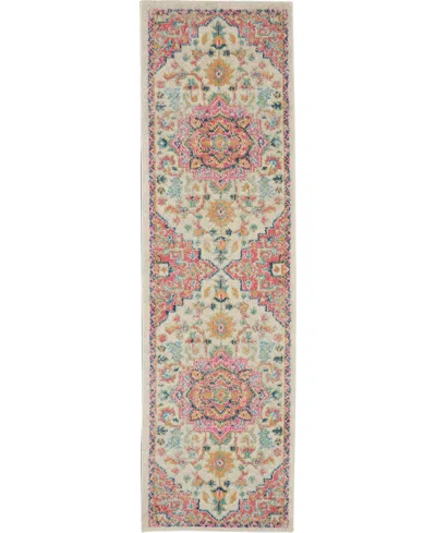 Nourison Home Passion Psn25 2'2"x7'6" Runner Area Rug In Ivory,pink