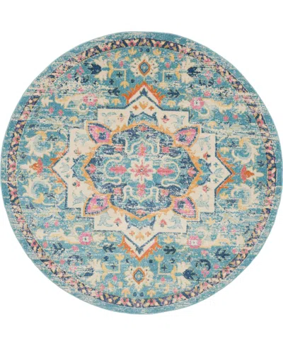 Nourison Home Passion Psn25 8'x8' Round Area Rug In Ivory,mist