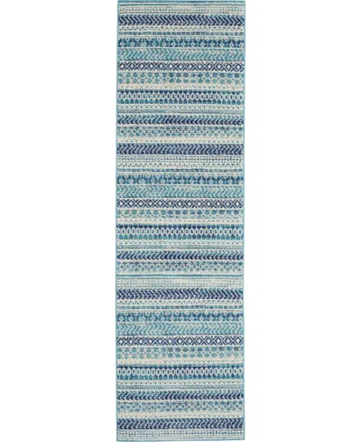 Nourison Home Passion Psn26 2'2"x7'6" Runner Area Rug In Blue