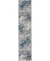 Nourison Home Passion Psn36 2'2"x10' Runner Area Rug In Ivory,teal
