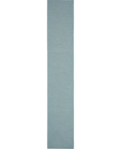 Nourison Home Positano Pos01 2'2"x12' Runner Area Rug In Aqua