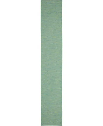 Nourison Home Positano Pos01 2'2"x12' Runner Area Rug In Blue,green