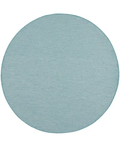 Nourison Home Positano Pos01 6'x6' Round Area Rug In Aqua