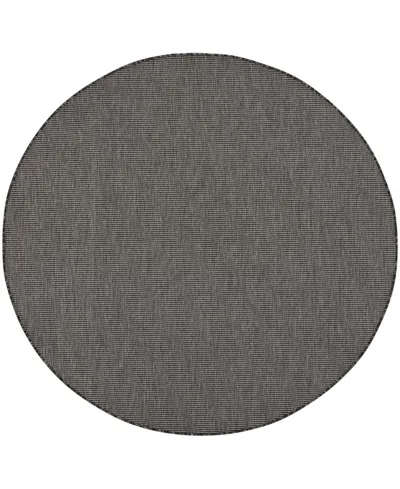 Nourison Home Positano Pos01 6'x6' Round Area Rug In Charcoal