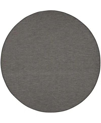 Nourison Home Positano Pos01 8'x8' Round Area Rug In Charcoal