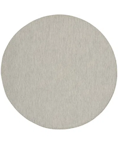 Nourison Home Positano Pos01 8'x8' Round Area Rug In Silver